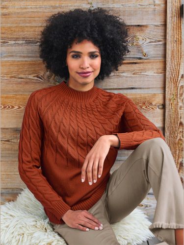 Pull à col montant motif torsadé affinant - Witt - Modalova