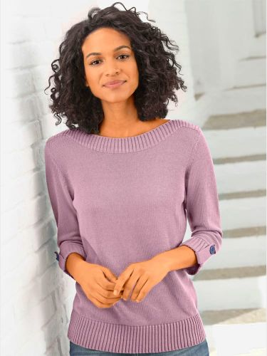 Pull manches 3/4 revers boutonnés - Collection L - Modalova