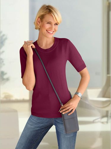 Pull à manches courtes 50% coton - Collection L - Modalova