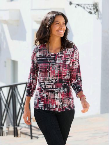 T-shirt à encolure ronde 95% viscose - Collection L - Modalova