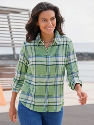 Chemisier en flanelle flanelle légère très douce - Collection L - Modalova