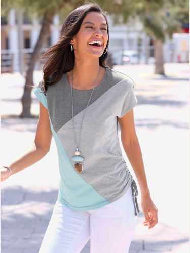 T-shirt à encolure ronde 68% coton - Collection L - Modalova