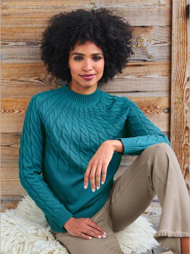 Pull à col montant motif torsadé affinant - Witt - Modalova