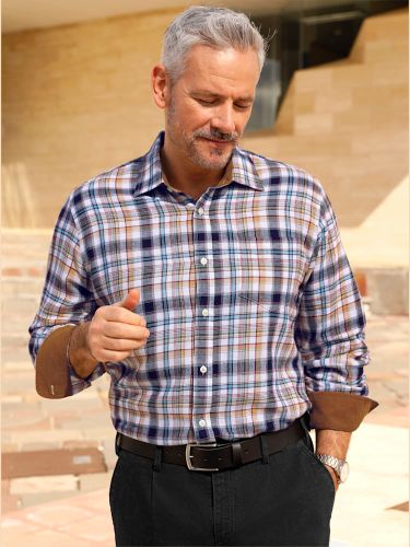 Chemise en flanelle finitions en velours - Marco Donati - Modalova