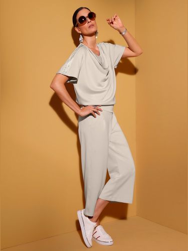 T-shirt à col bénitier mélange de modal doux - Creation L - Modalova