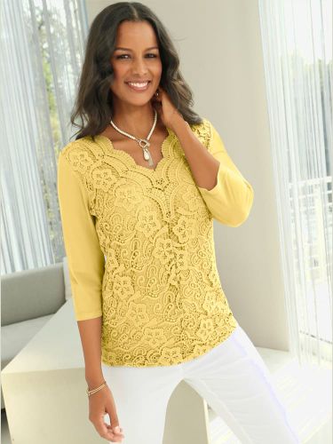 T-shirt en dentelle dentelle devant - Fair Lady - Modalova