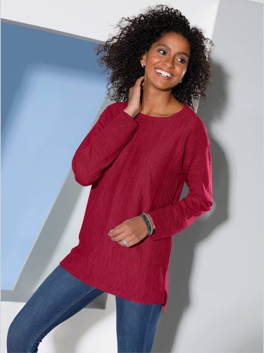 Pull tricot jersey avec détails côtelés col rond - Witt - Modalova