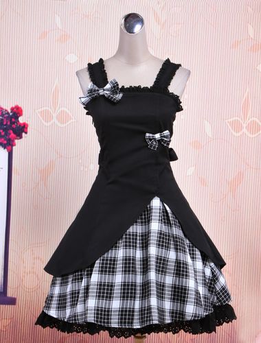 Lolita pull robe Vichy blanc jupe Aplique Déguisements - milanoo.com - Modalova