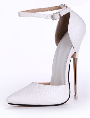 Chaussures à talon haut blanches en Synthétique avec boucle - milanoo.com - Modalova