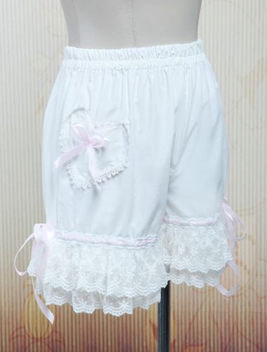 Lolita shorts coton dentelle 2026 poche Nœuds papillons Déguisements - milanoo.com - Modalova