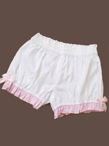 Lolita short en 100% coton unicolore à volants et taille plissée ample Déguisements Halloween - milanoo.com - Modalova