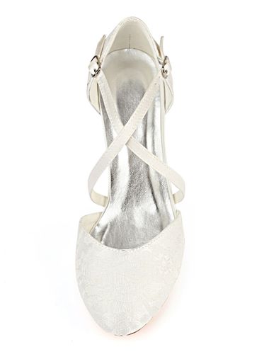Chaussures de mariée en satin boucle réglable chaussures de mariage - milanoo.com - Modalova