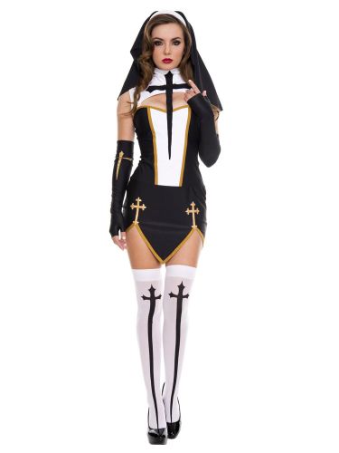 Halloween Carnaval Costumes Noire Sœur Croix Découpée 4 Pièces Costumes de Fête - milanoo.com - Modalova