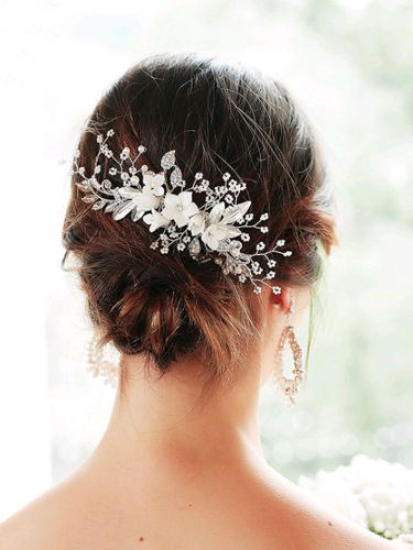 Coiffe de mariage peigne fleur métal accessoires de cheveux de mariée - milanoo.com - Modalova