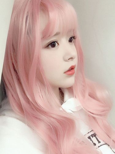 Perruque douce Lolita longue perruque de cheveux Lolita rose doux ébouriffé avec une frange Déguisements Halloween - milanoo.com - Modalova