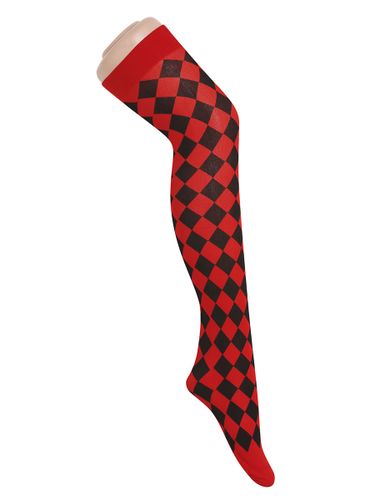 Femmes Saloon Bas Noir Plaid Genou Chaussettes Hautes Halloween Cosplay Costume Accessoires - milanoo.com - Modalova