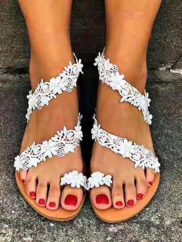 Sandales de mariée blanche en PU Sandales à la plage - milanoo.com - Modalova