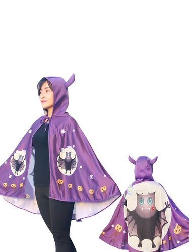 Accessoires de costume d\'halloween cape cape polyester motif d\'impression de monstre cape de costume violet - milanoo.com - Modalova