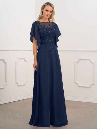 Robe de mère de mariée col bateau manche courte robes d'invité de mariage Cadeau pour maman - milanoo.com - Modalova