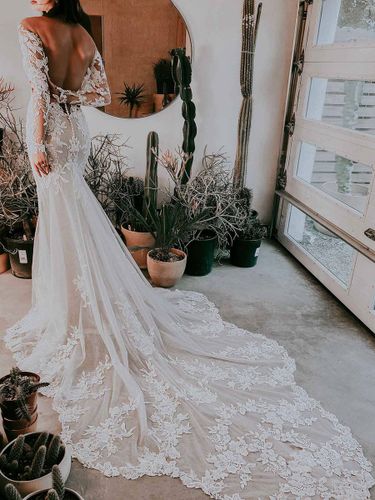 Robe de mariée sirène en dentelle | Mariage luxe - milanoo.com - Modalova