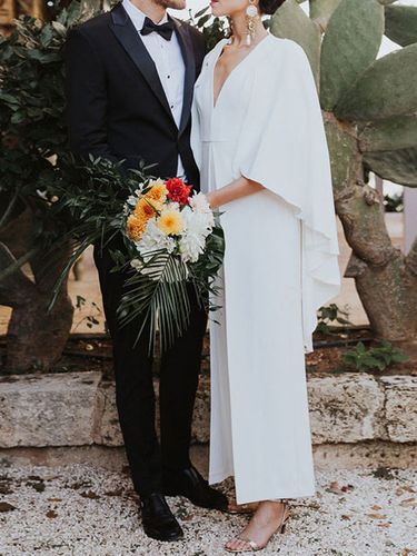 Combinaison de mariée; robe de mariée; tenue de mariée moderne - milanoo.com - Modalova