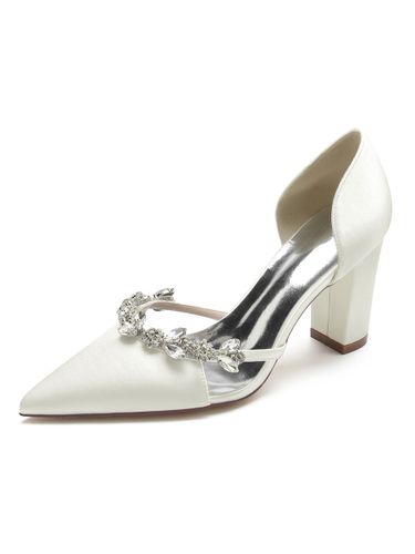 Chaussures de Mariée à Talons Hauts en Cuir Synthétique avec Bout Pointu Unicolore - milanoo.com - Modalova