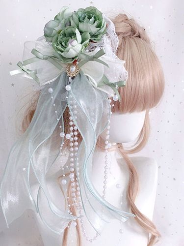 Accessoires Lolita Style Chinois Perles Vertes Nœuds Fleurs Accessoire Fibre Polyester Divers - milanoo.com - Modalova