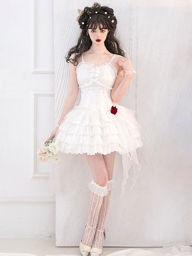 Gothique Lolita Robes Perles Arcs Blanc Élastique Réglable - milanoo.com - Modalova