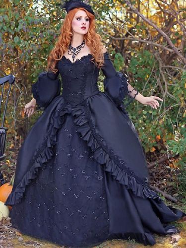 Robes de mariée gothiques A-ligne manches 3/4 robe de mariée en dentelle avec train personnalisation gratuite - milanoo.com - Modalova