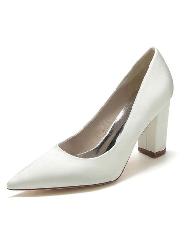 Chaussures de Mariés à Talons Hauts avec Bout Pointu en Cuir Synthétique Unicolore - milanoo.com - Modalova