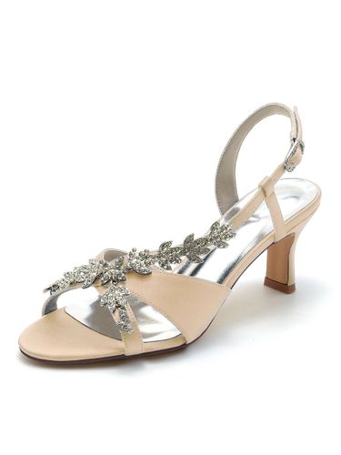Chaussures de Mariés à Talons Hauts avec Bout Ouvert en Cuir Synthétique Unicolore - milanoo.com - Modalova