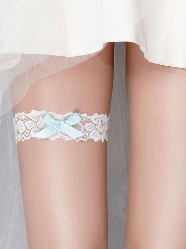Jarretière de mariage Dentelle blanche Détails en métal Jarretière de mariage - milanoo.com - Modalova