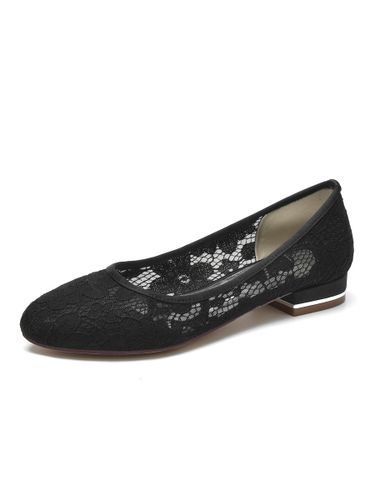 Chaussures de Mariée avec Bout Rond en Dentelle Unicolore - milanoo.com - Modalova
