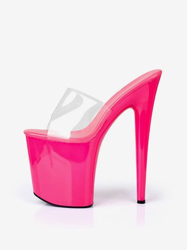 Chaussures De Danse Pole Sexy Sandales Rouges Plates-Formes À Bout Ouvert Talons Hauts - milanoo.com - Modalova