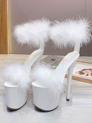 Chaussures De Pole Dance À Talons Hauts Plates-Formes Fausse Fourrure - milanoo.com - Modalova