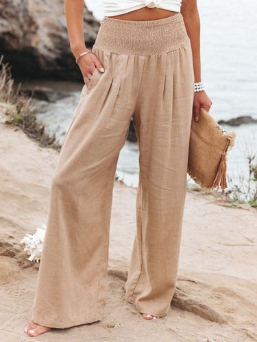 Pantalons Longs Décontracté Coupe Cintrée Bas Evasée Unicolore - milanoo.com - Modalova