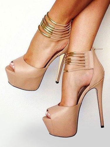 Talons hauts Platform Peep Toe Stiletto talon pompes à l' - milanoo.com - Modalova
