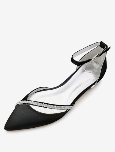 Chaussures de mariée plate argent en soie de satin chaussures de mariage - milanoo.com - Modalova