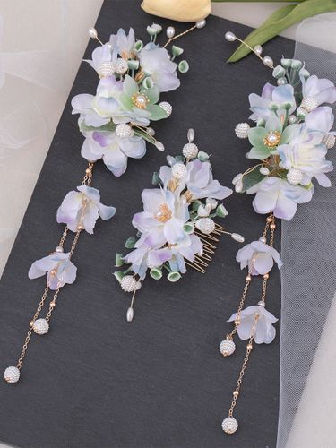 Coiffure Lolita Style Chinois Perles Chaînes Fleurs Accessoire Métal Divers - milanoo.com - Modalova