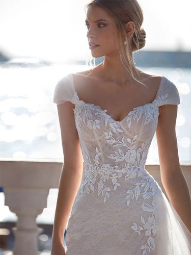 Robe de mariée sirène en dentelle zip sur dos à traîne - milanoo.com - Modalova