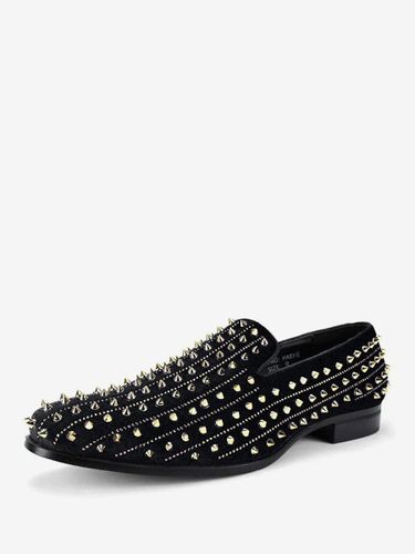 Chaussures Mocassinss Rivets Slip-on Bout Carré Tige En Micro Suède - milanoo.com - Modalova