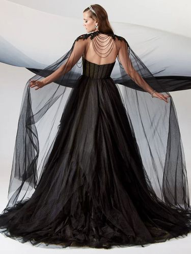 Robes de mariée A-ligne sans manches en dentelle avec train Robe de mariée Personnalisation gratuite - milanoo.com - Modalova