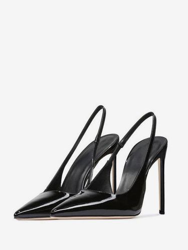 Talons hauts noirs s bout pointu Slingbacks chaussures habillées à talon aiguille - milanoo.com - Modalova