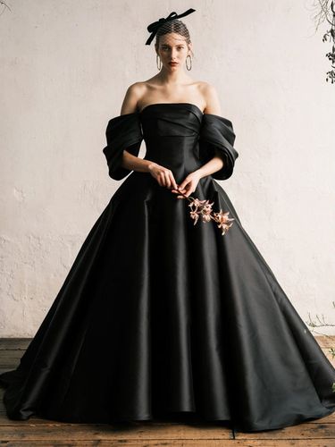 Robes de mariée robe de bal manches courtes tissu satiné longueur au sol personnalisation gratuite - milanoo.com - Modalova