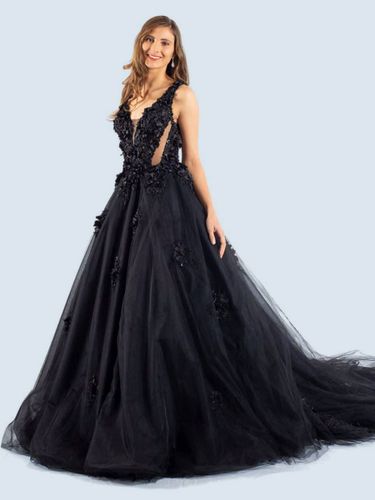 Robes de mariée A-ligne sans manches en dentelle découpée avec train robe de mariée personnalisation gratuite - milanoo.com - Modalova