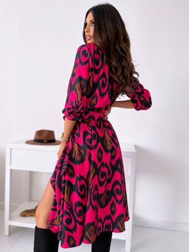 Robe Mi-longue Décontractée À Imprimé Floral Manches Mi-Longues - milanoo.com - Modalova