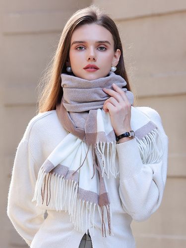 Écharpes Belle Frange À Carreaux En Polyester - milanoo.com - Modalova