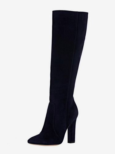 Bottes chaussures en daim Bottes à talons épais - milanoo.com - Modalova