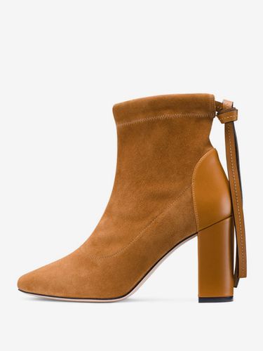 Bottines à talons épais en daim chaussures - milanoo.com - Modalova