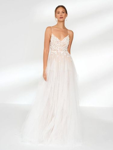 Robe de mariée en dentelle à bretelle dos nu à traîne - milanoo.com - Modalova